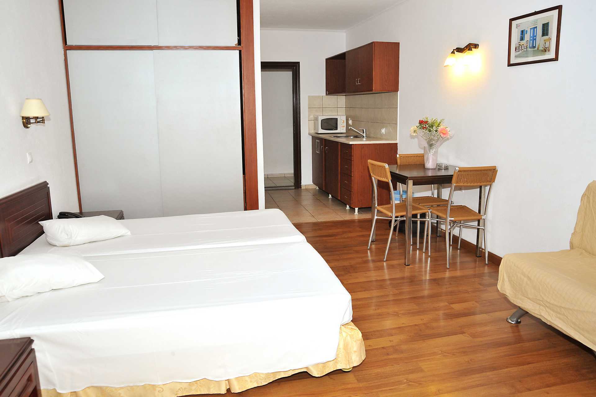 1-lejlighed på hotel Santa Marina i Kos by på Kos, Grækenland.