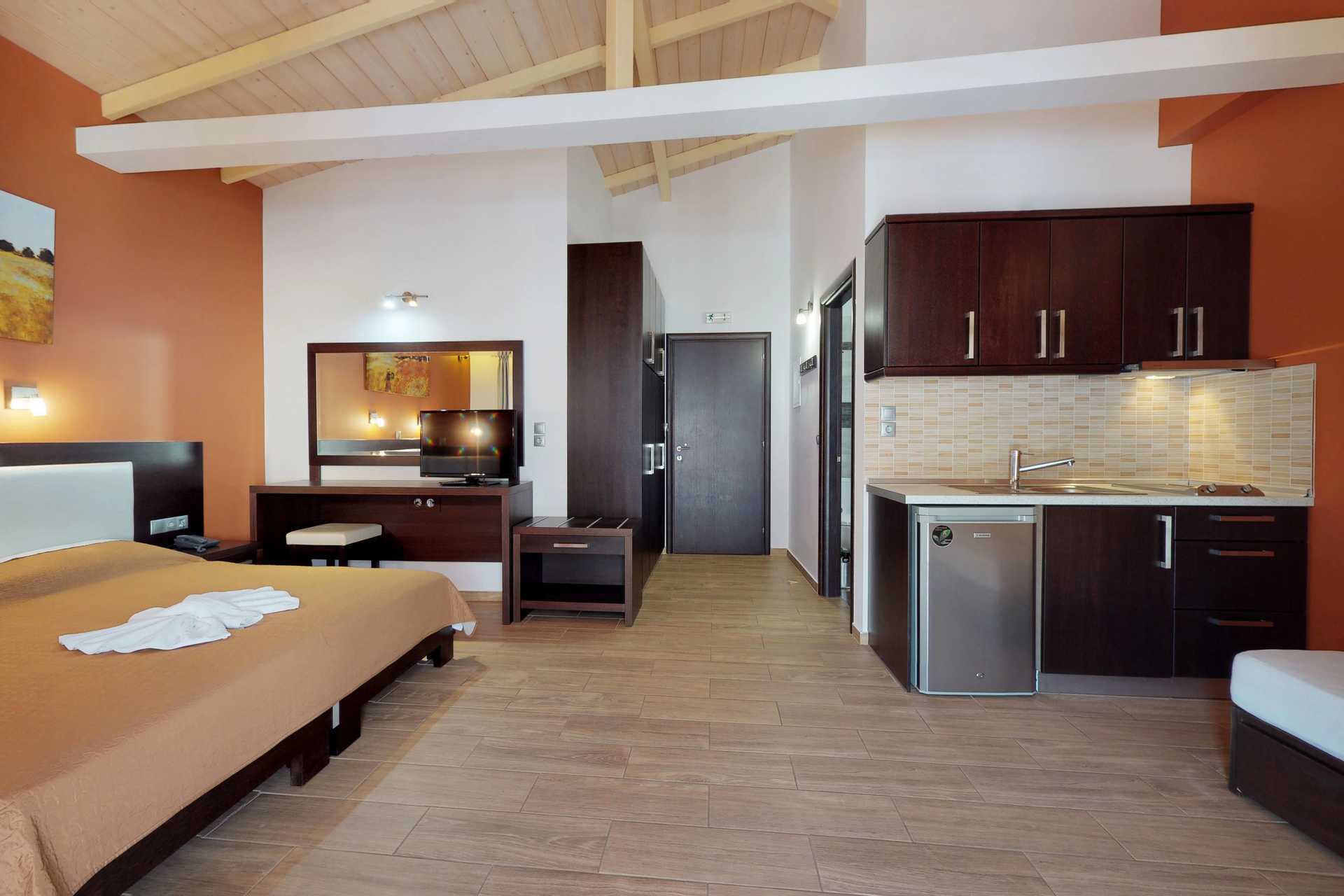 1-værelses lejlighed deluxe uden havudsigt på Hotel Angela i Parga, Grækenland.