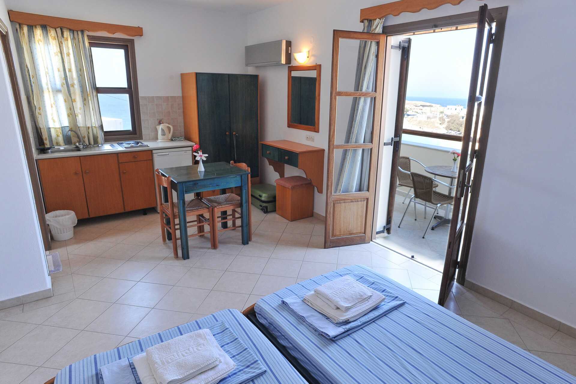 1-værelses lejlighed på Hotel Neraida på Karpathos, Grækenland.