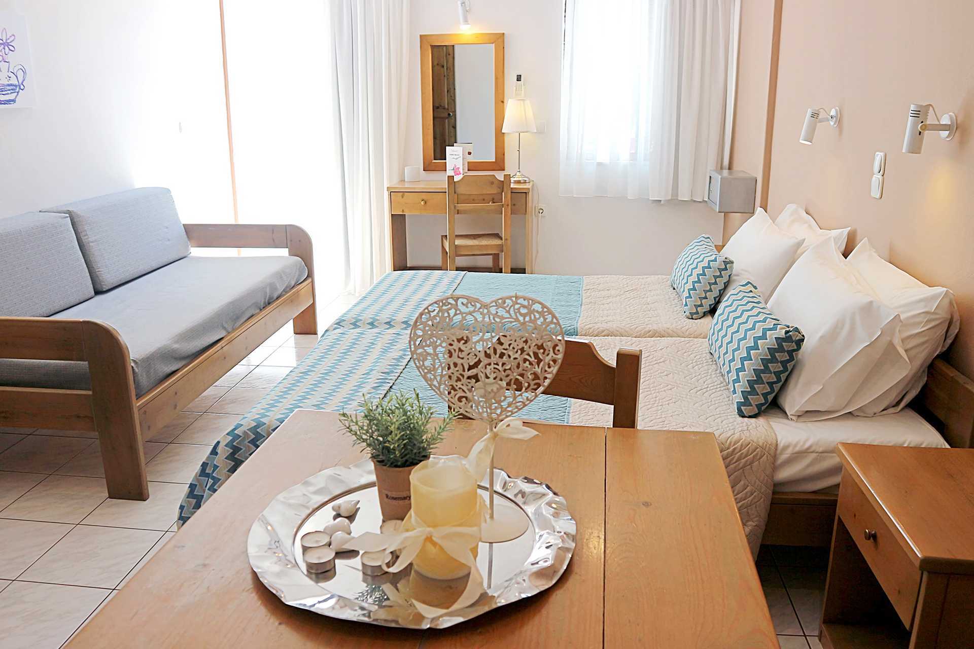 1-værelses lejlighed på hotel Sonio Beach i Platanias på Kreta, Grækenland.