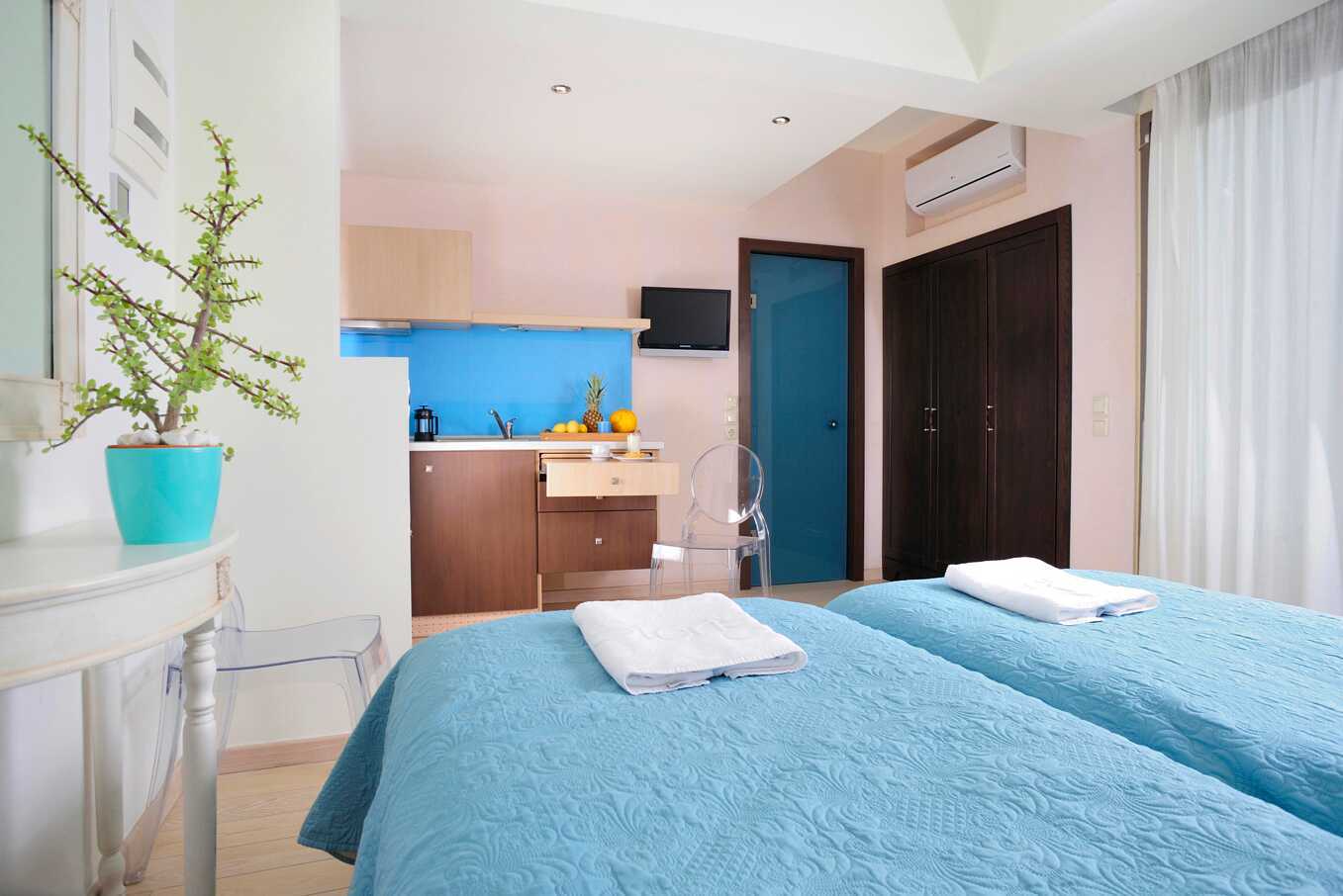 1-værelses lejlighed på hotel Steris i Rethymnon by på Kreta, Grækenland.