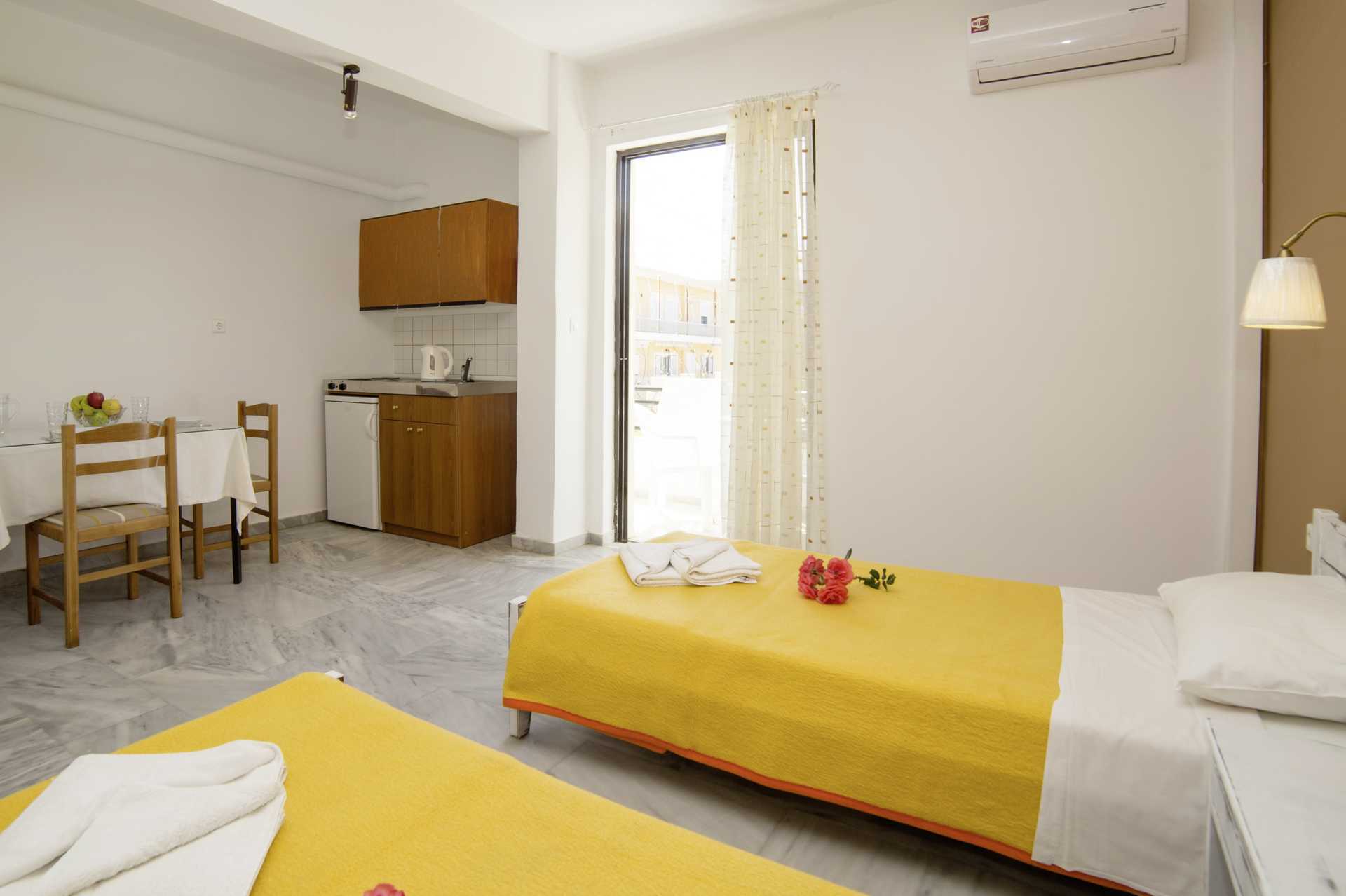 1-værelses lejligheder på Hotel Marva i Rethymnon på Kreta.