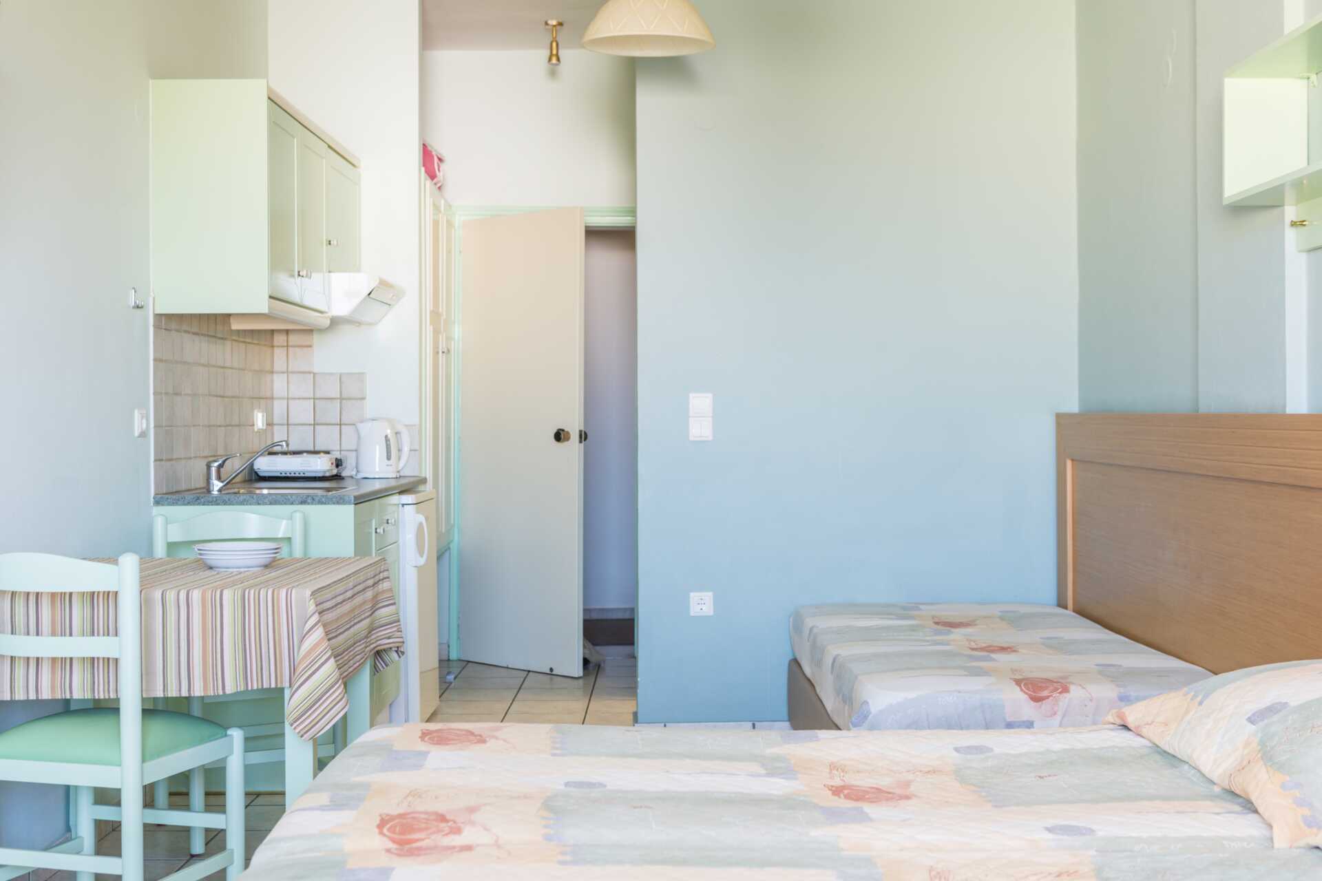 1-værelses lejligheder på Hotel Melmar i Rethymnon by på Kreta.