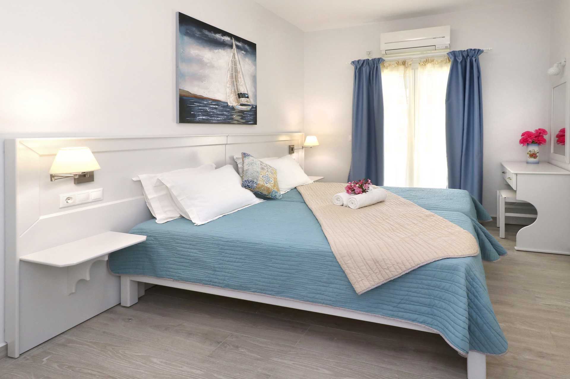 2- og 3-værelses lejlighed på Hotel Angela Beach i Votsalakia på Samos i Grækenland.