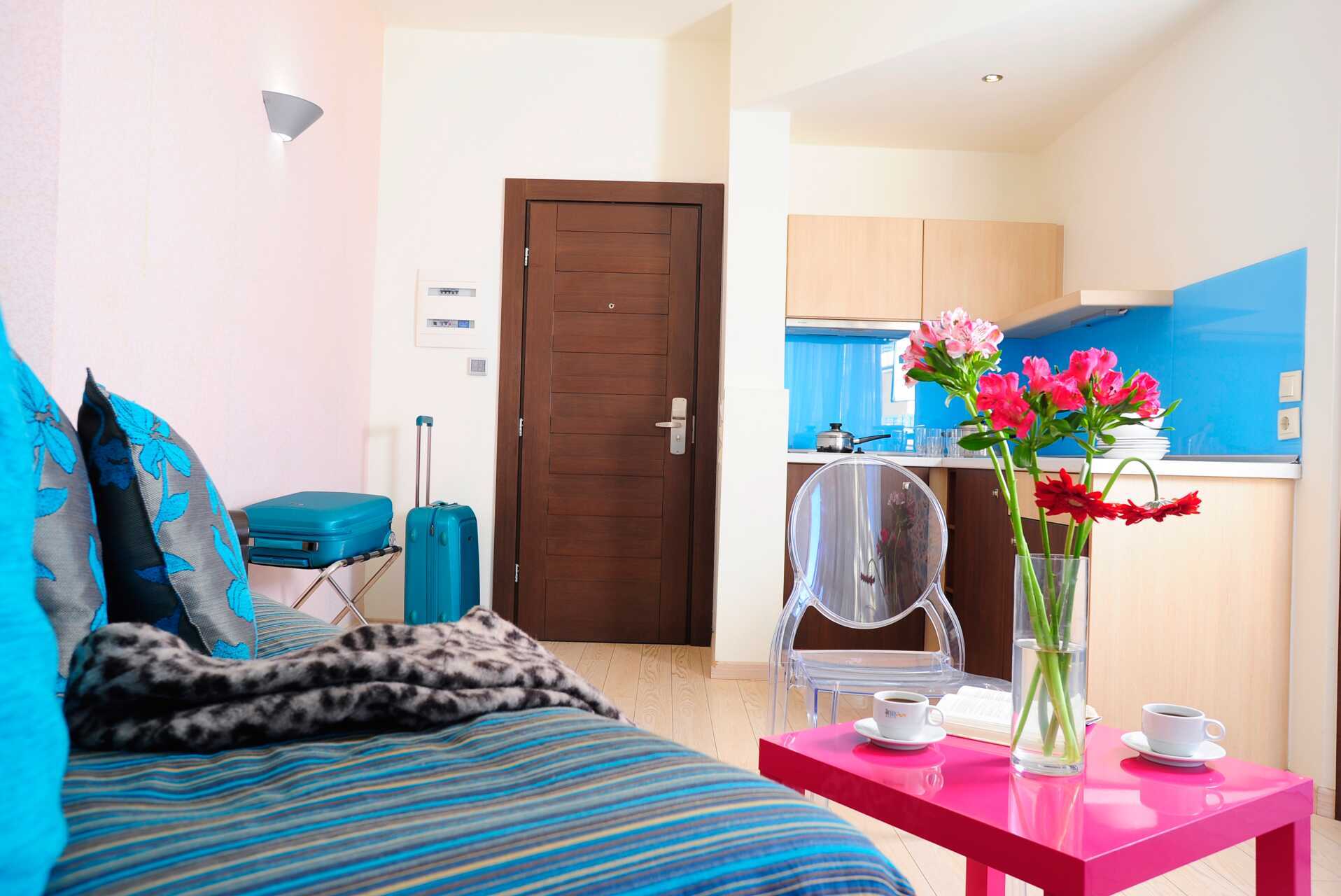 2-værelses lejlighed på hotel Steris i Rethymnon by på Kreta, Grækenland.