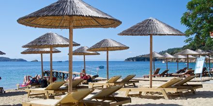 Stranden ved hotel Esperides på Skiathos, Grækenland.