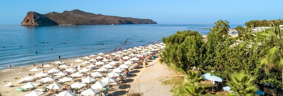 Strand i Agia Marina på Kreta, Grækenland.