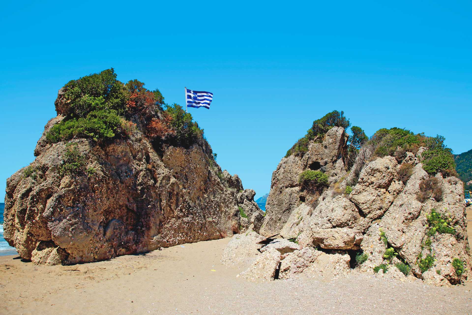 Agios Gordis på Korfu, Grækenland.