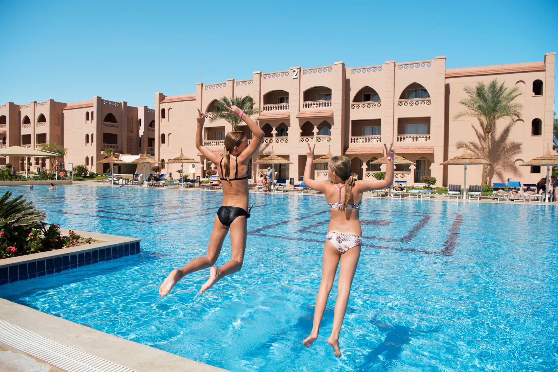 Poolområdet på Aqua Vista i Hurghada, Egypten.