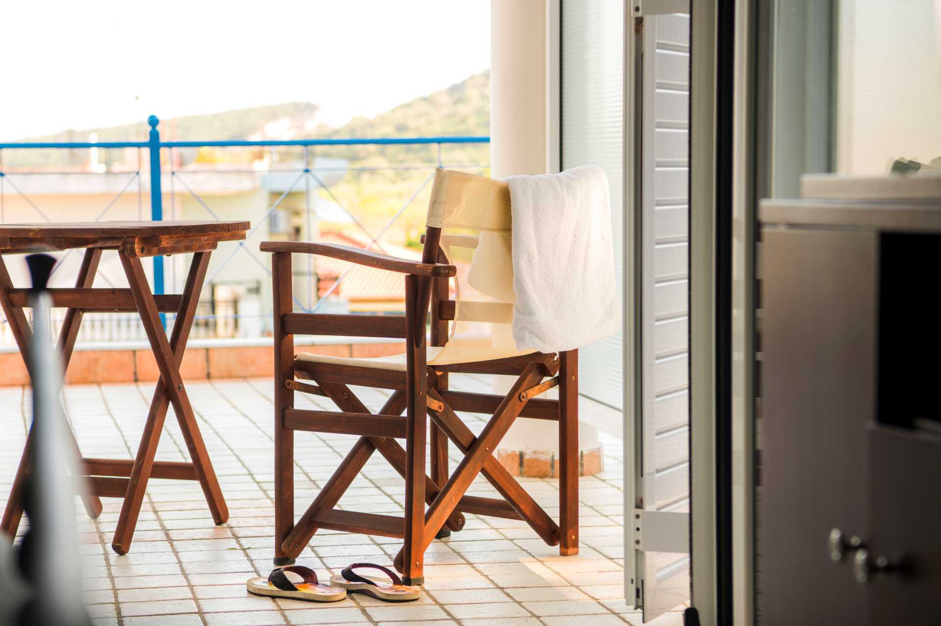 Balkon på Hotel Paradise Ammoudia i Ammoudia, Grækenland.