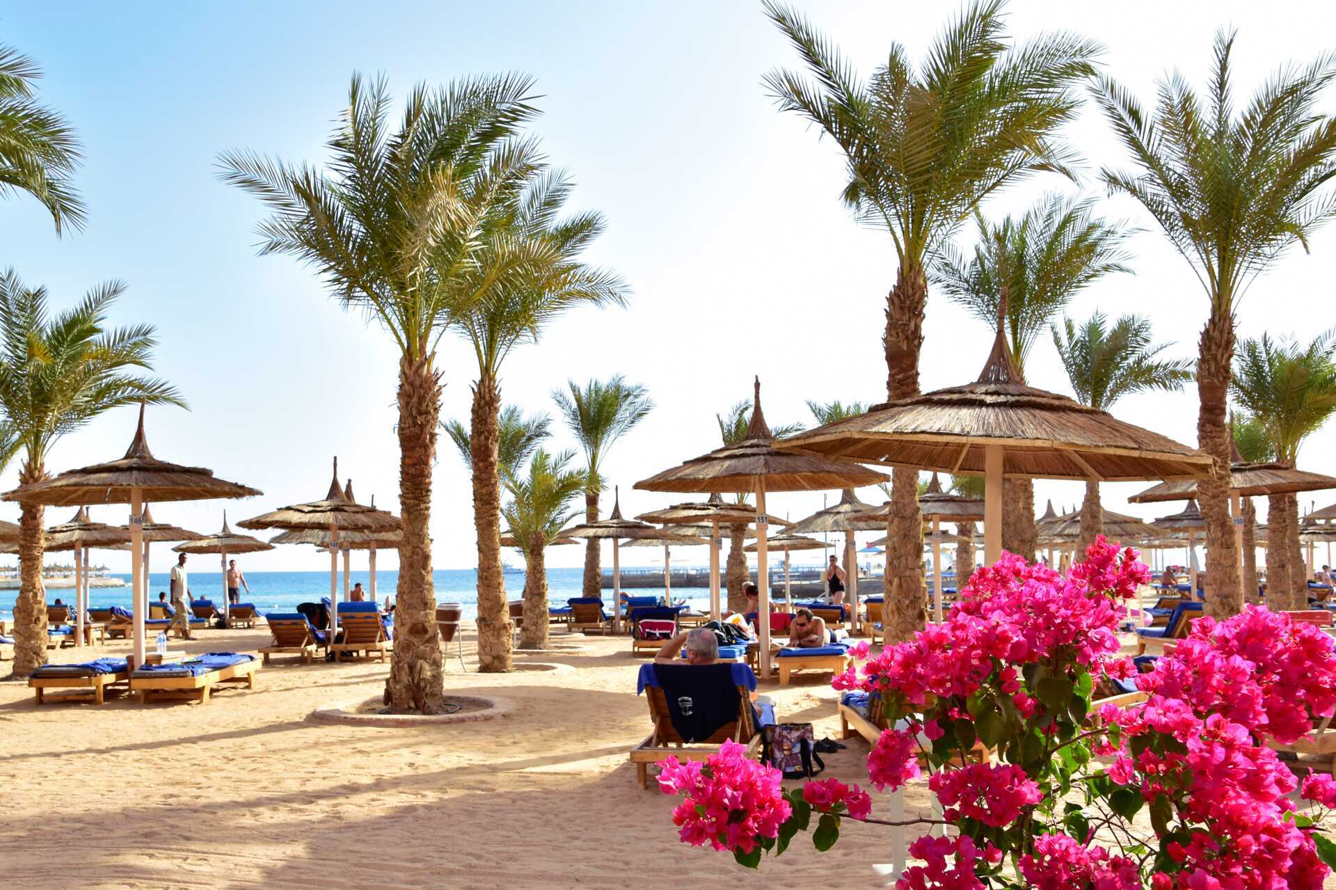Stranden ved Hotel Beach Albatros Resort i Hurghada, Egypten.