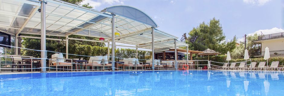 Poolområdet på Hotel Bel Air på Lefkas, Grækenland.