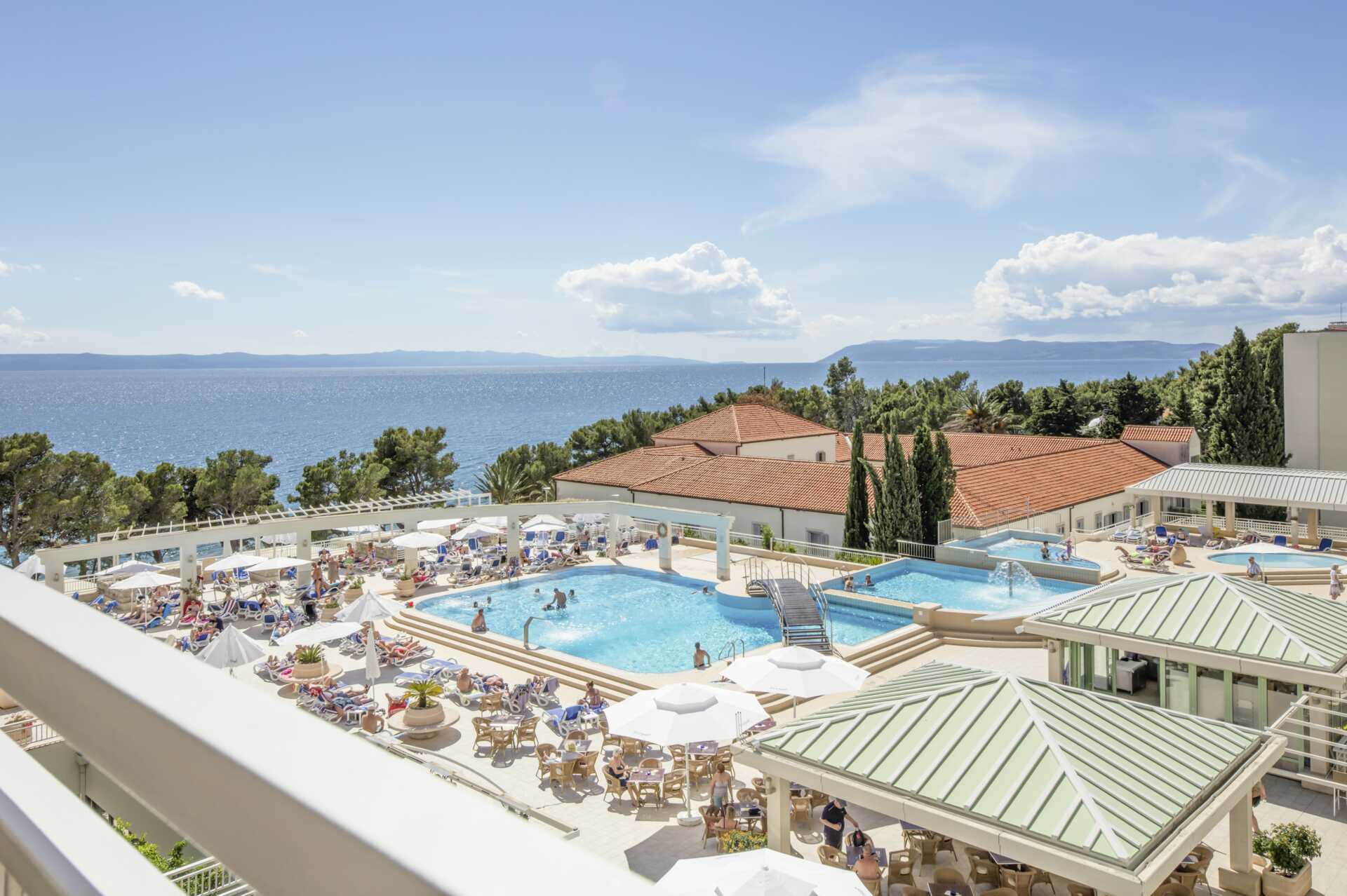 Hotel Bluesun Alga i Tucepi, Kroatien.