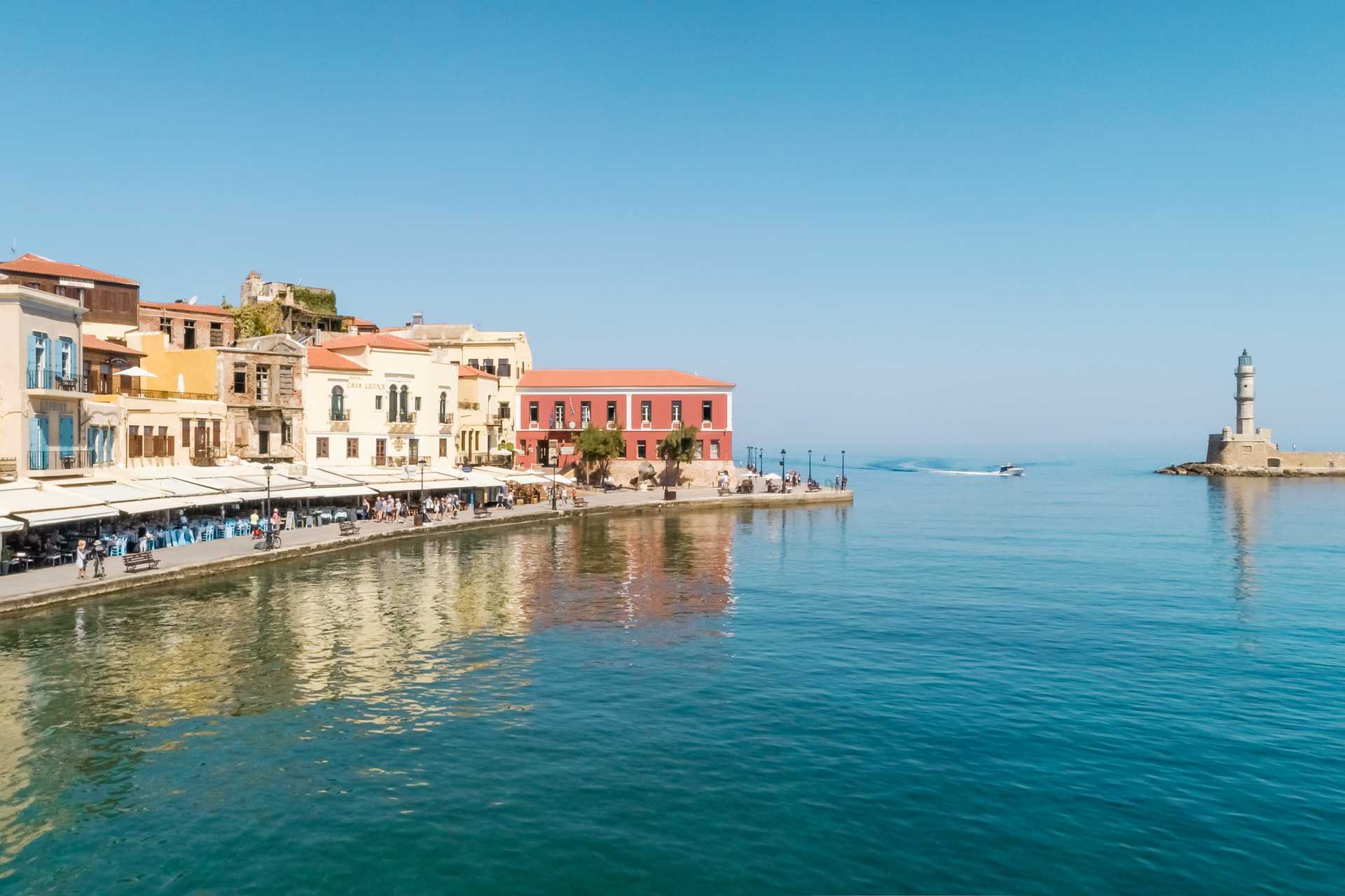 Chania by på Kreta, Grækenland.