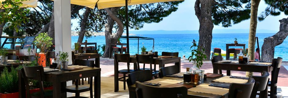 Restaurant på Hotel City Beach på Makarska Riviera, Kroatien.