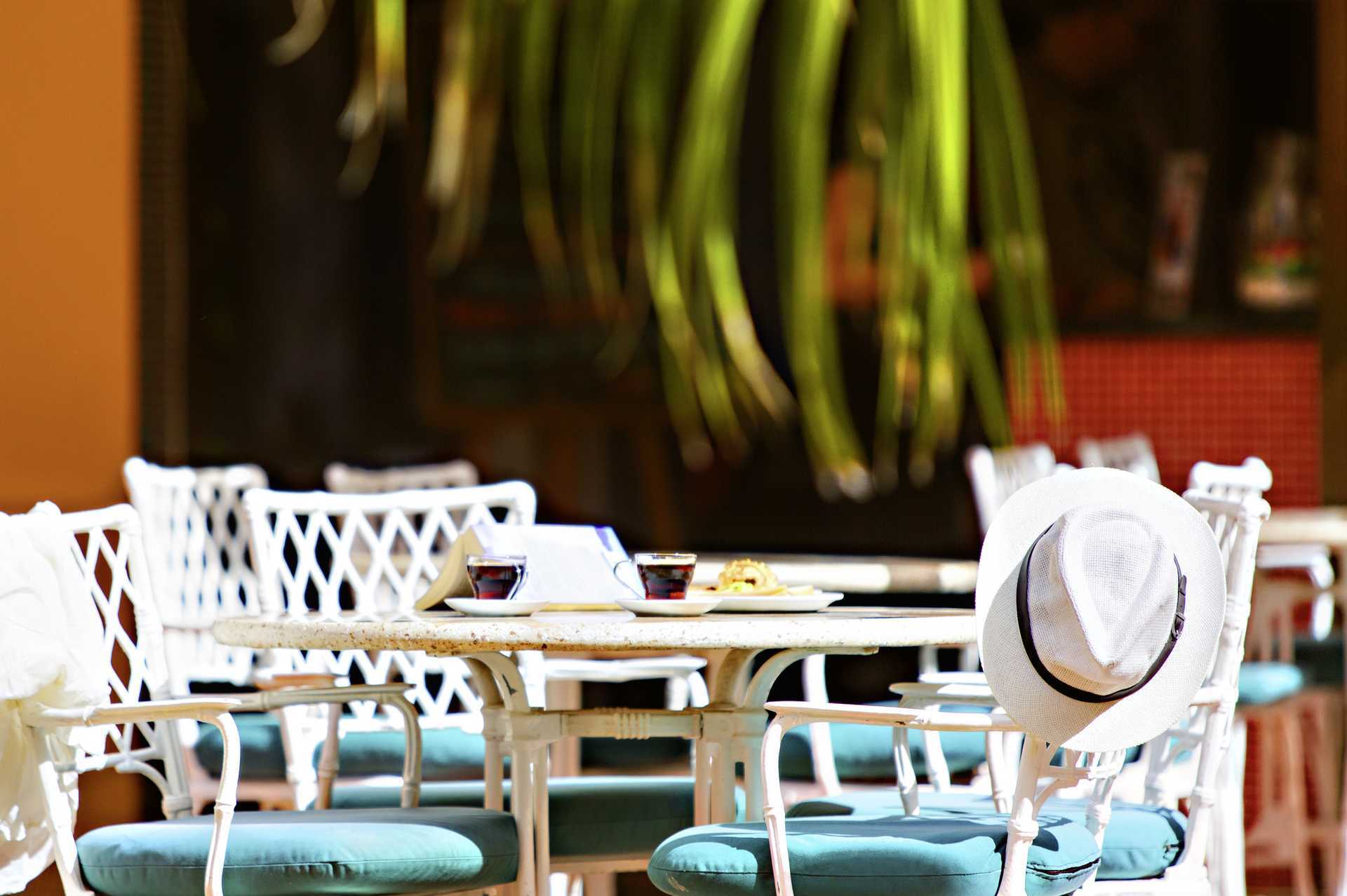 Cafe på Hotel Los Alisios i Los Cristianos, Tenerife.