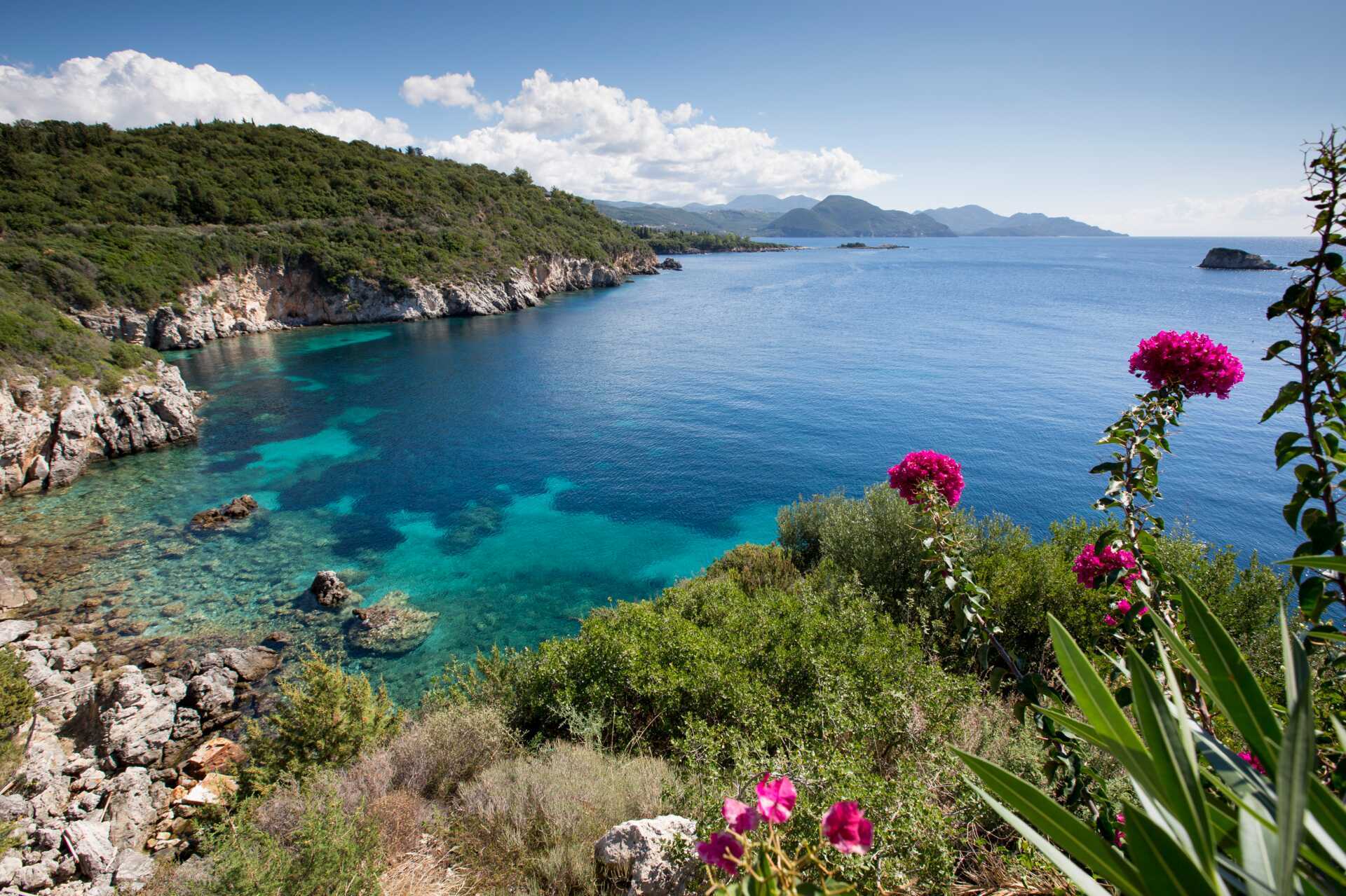Udsigt fra hotel Costa Smeralda i Sivota, Grækenland.