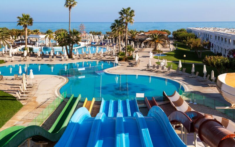 Vandrutsjebaner på Hotel Creta Princess Aquapark & Spa på Kreta, Grækenland.