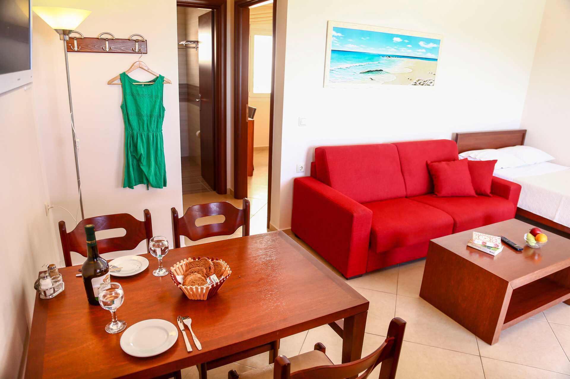 Deluxe 2-værelses lejlighed på hoteller Alea i Parga, Grækenland.