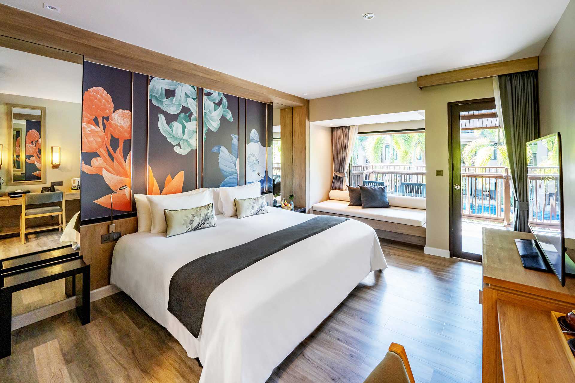 Deluxe-værelse på La Flora Khao Lak i Khao Lak, Thailand.