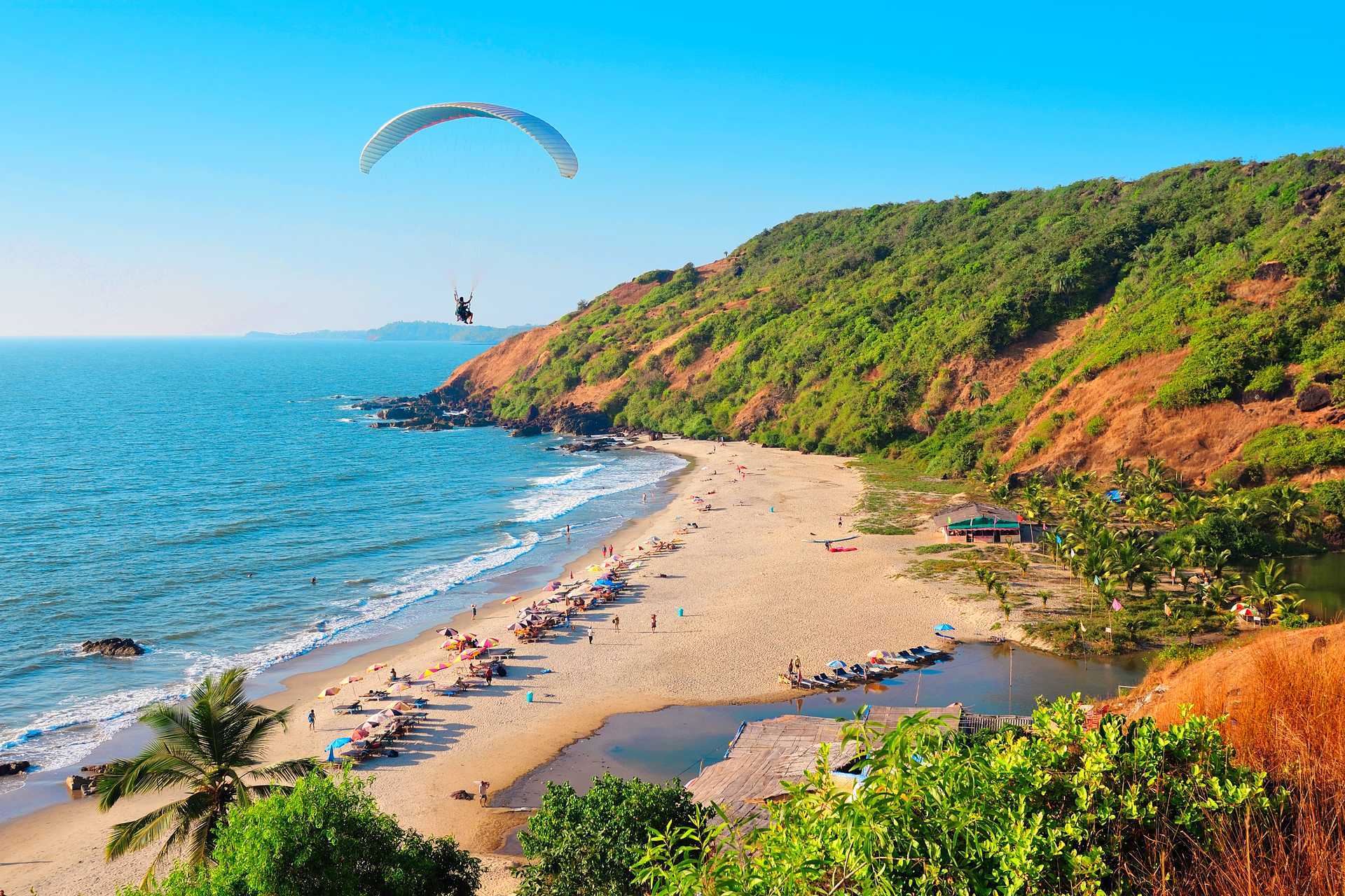 Strande i det nordlige Goa i Indien.