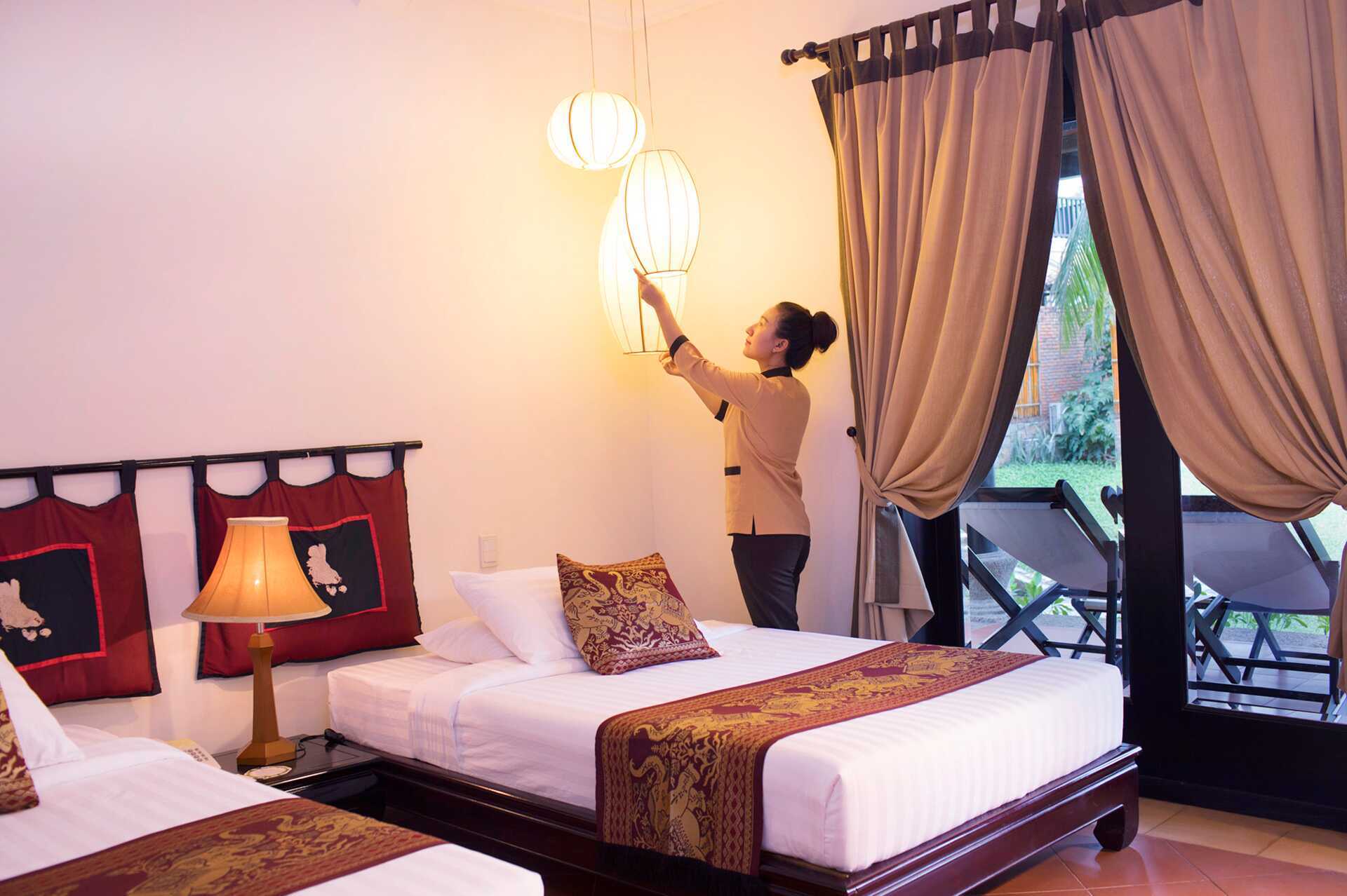 Dobbeltværelse i bungalow på hotel Seahorse Resort &amp; Spa i Phan Thiet, Vietnam.