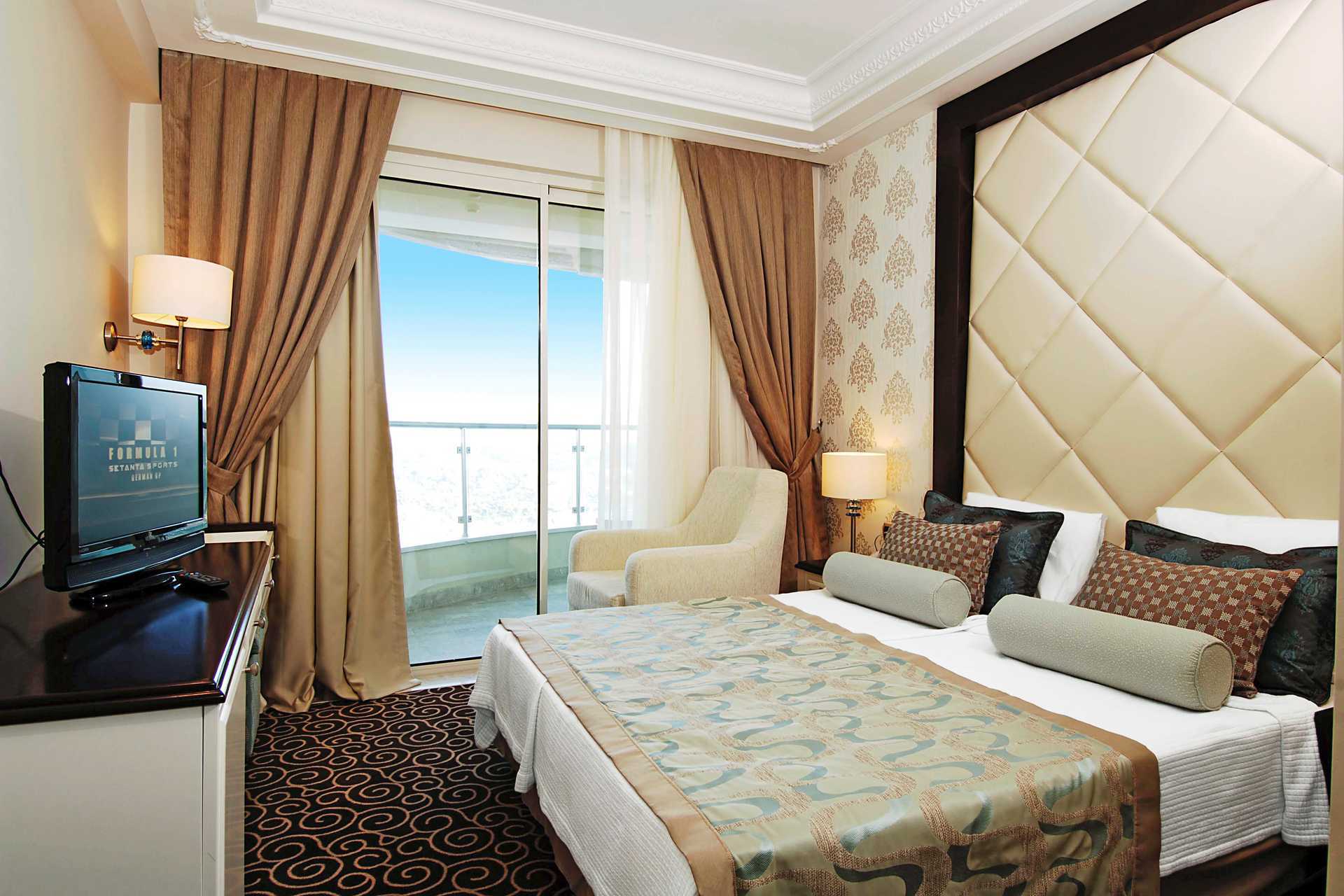 Dobbeltværelse på Goldcity Holiday Resort i Alanya, Tyrkiet.