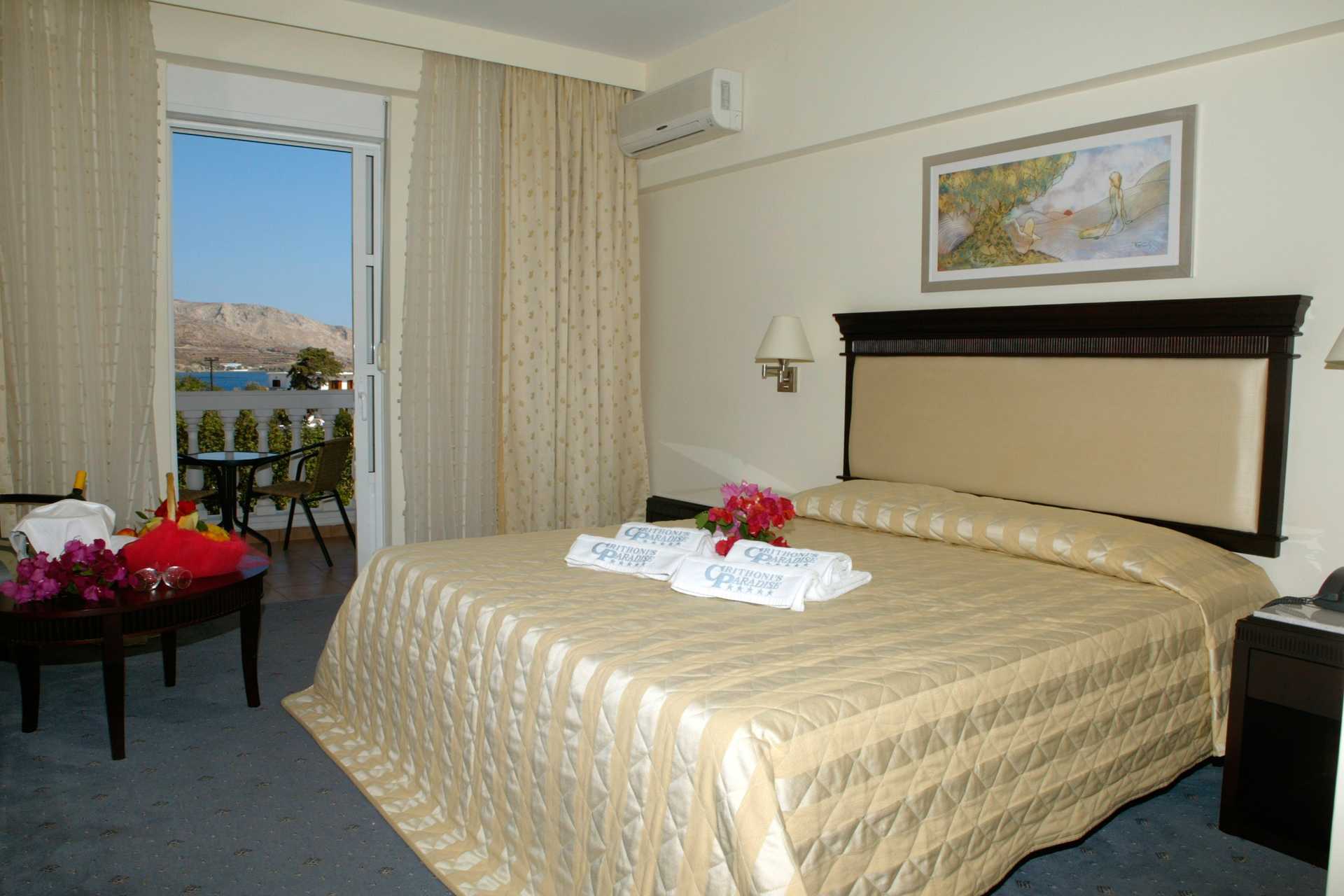 Dobbeltværelse på Hotel Chrithonis Paradise på Leros, Grækenland.