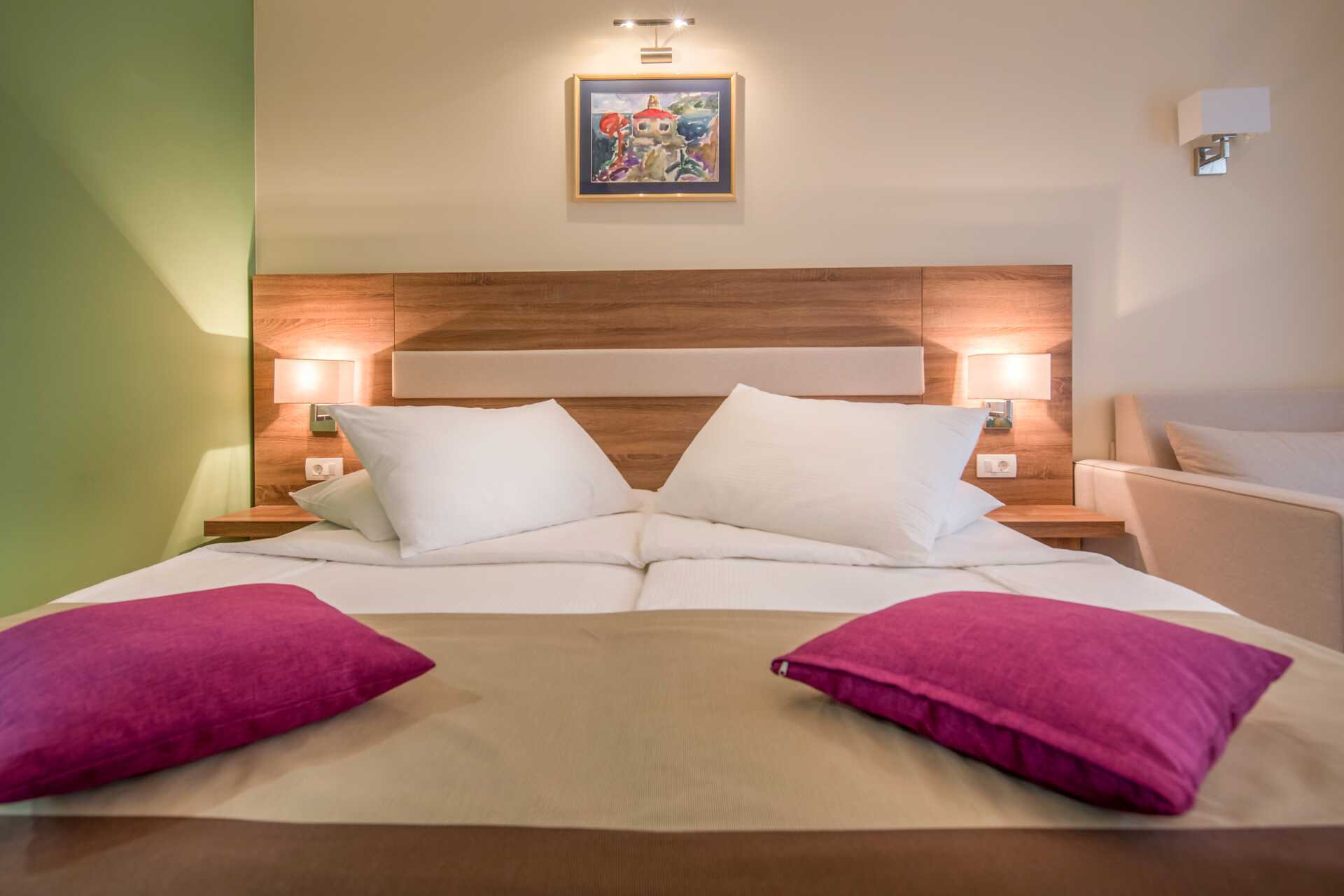 Dobbeltværelse på Hotel Park i Makarska, Kroatien.