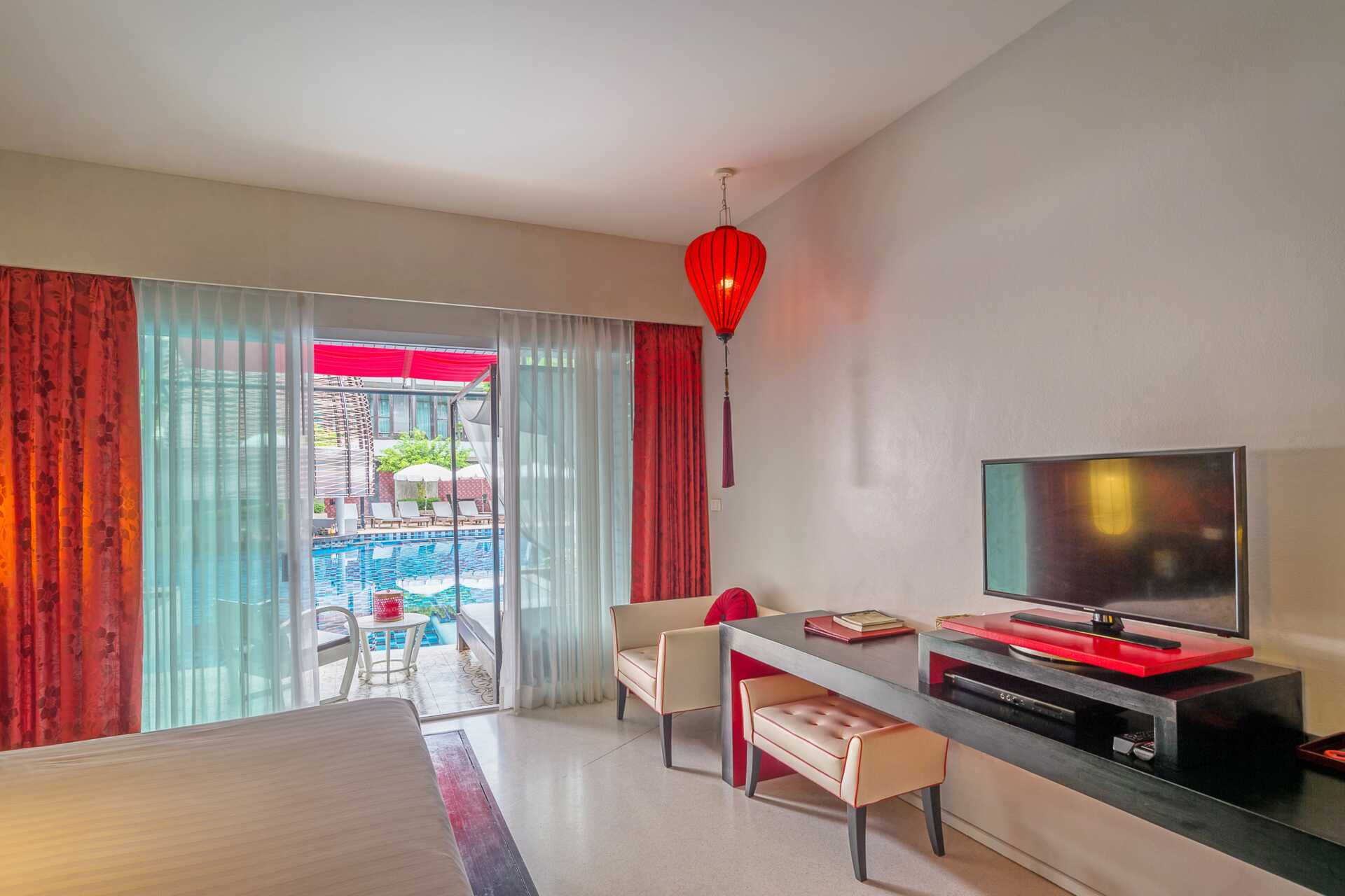 Dobbeltværelse, pool-værelse på Red Ginger Chic Resort i Krabi, Thailand.