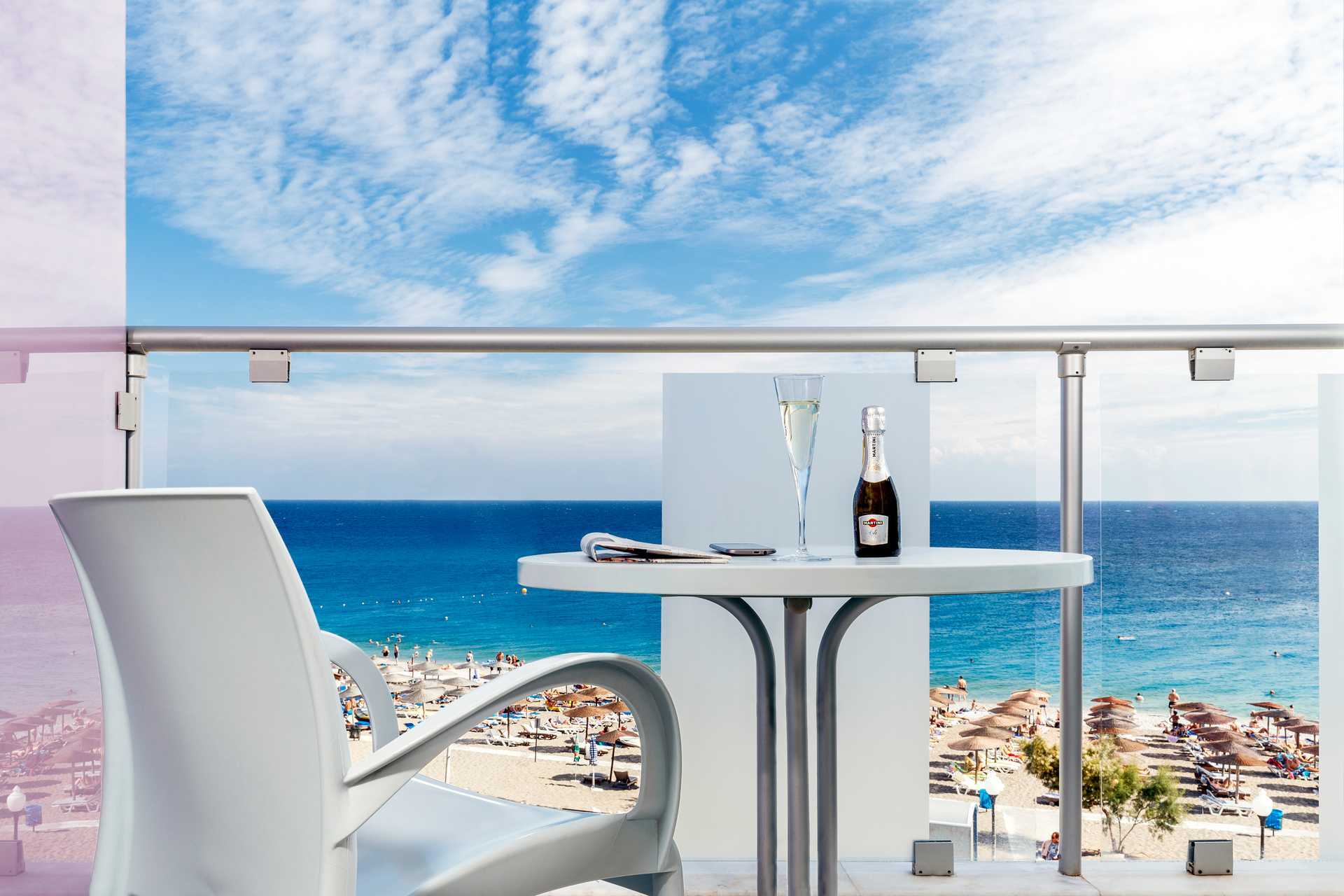 Dobbeltværelser på Aquarium View-hotel i Rhodos by, Grækenland.