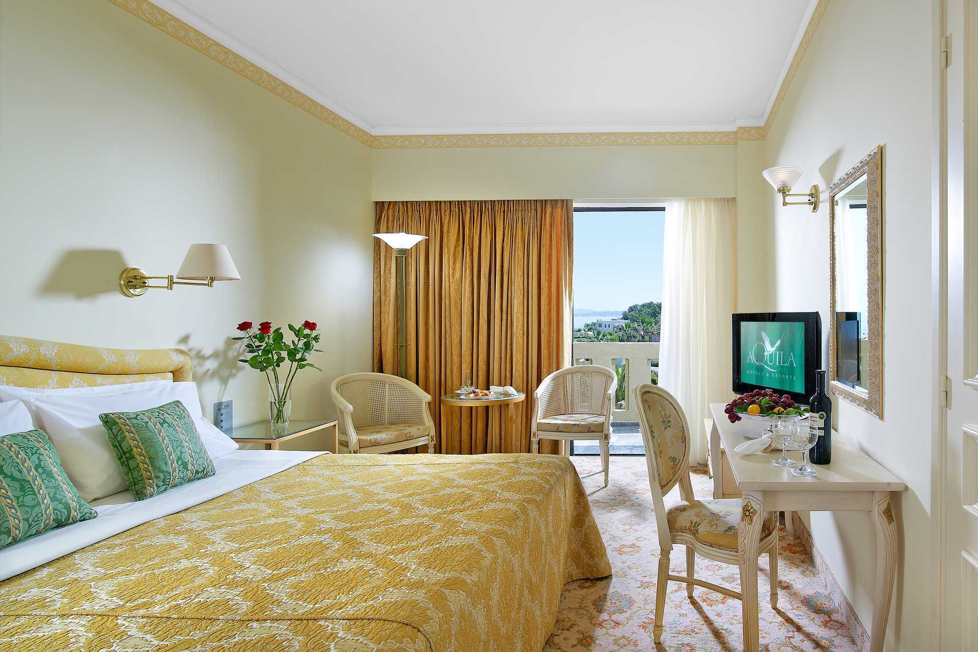 Dobbeltværelser på hotel Aquila Rithymna Beach på Kreta, Grækenland.