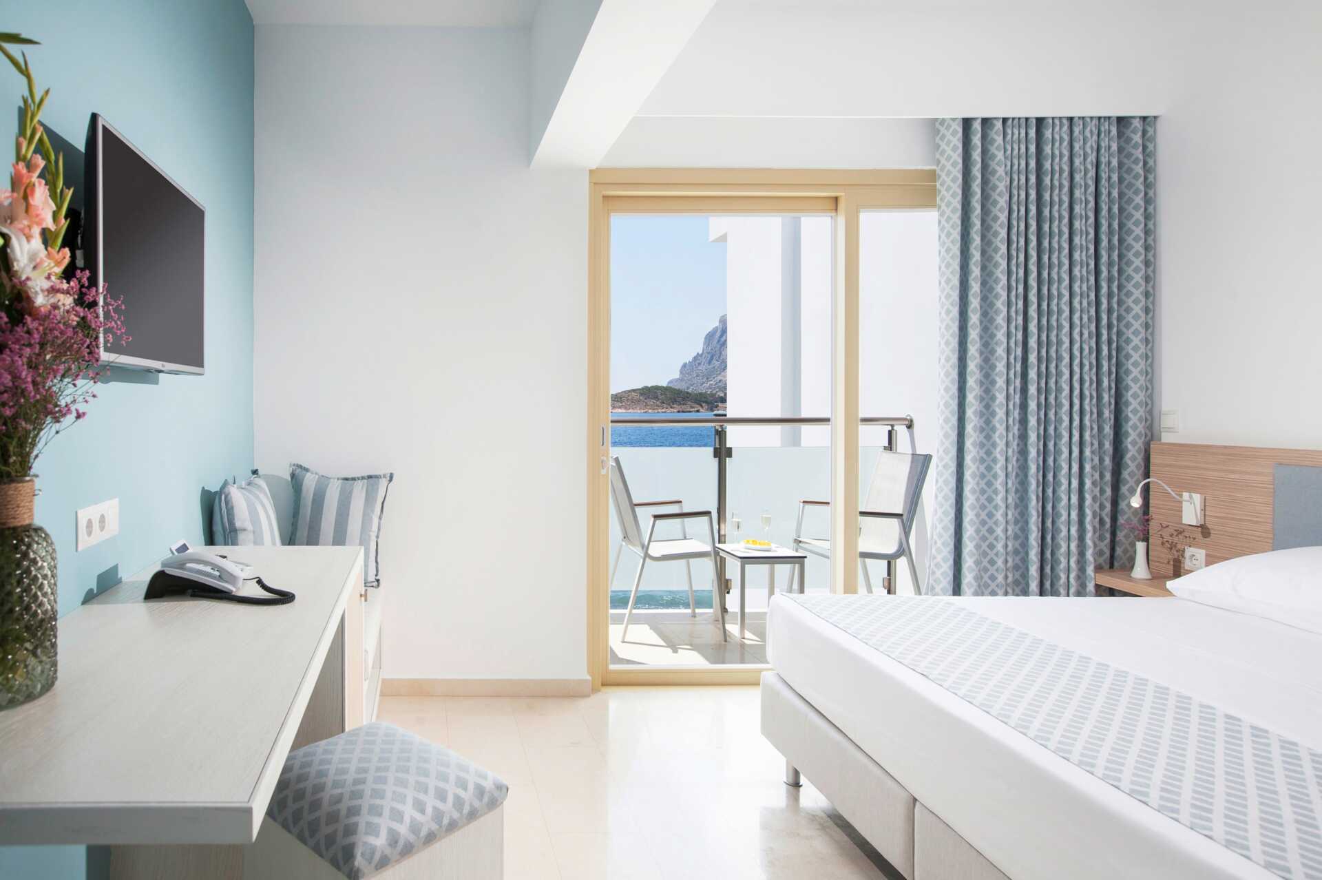 Dobbeltværelser på Hotel Zephyros på Kalymnos, Grækenland