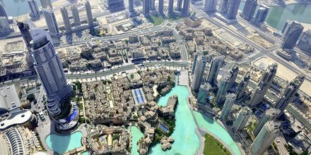 Udsigt fra Burj Khalifa i Dubai, De Forenede Arabiske Emirater.