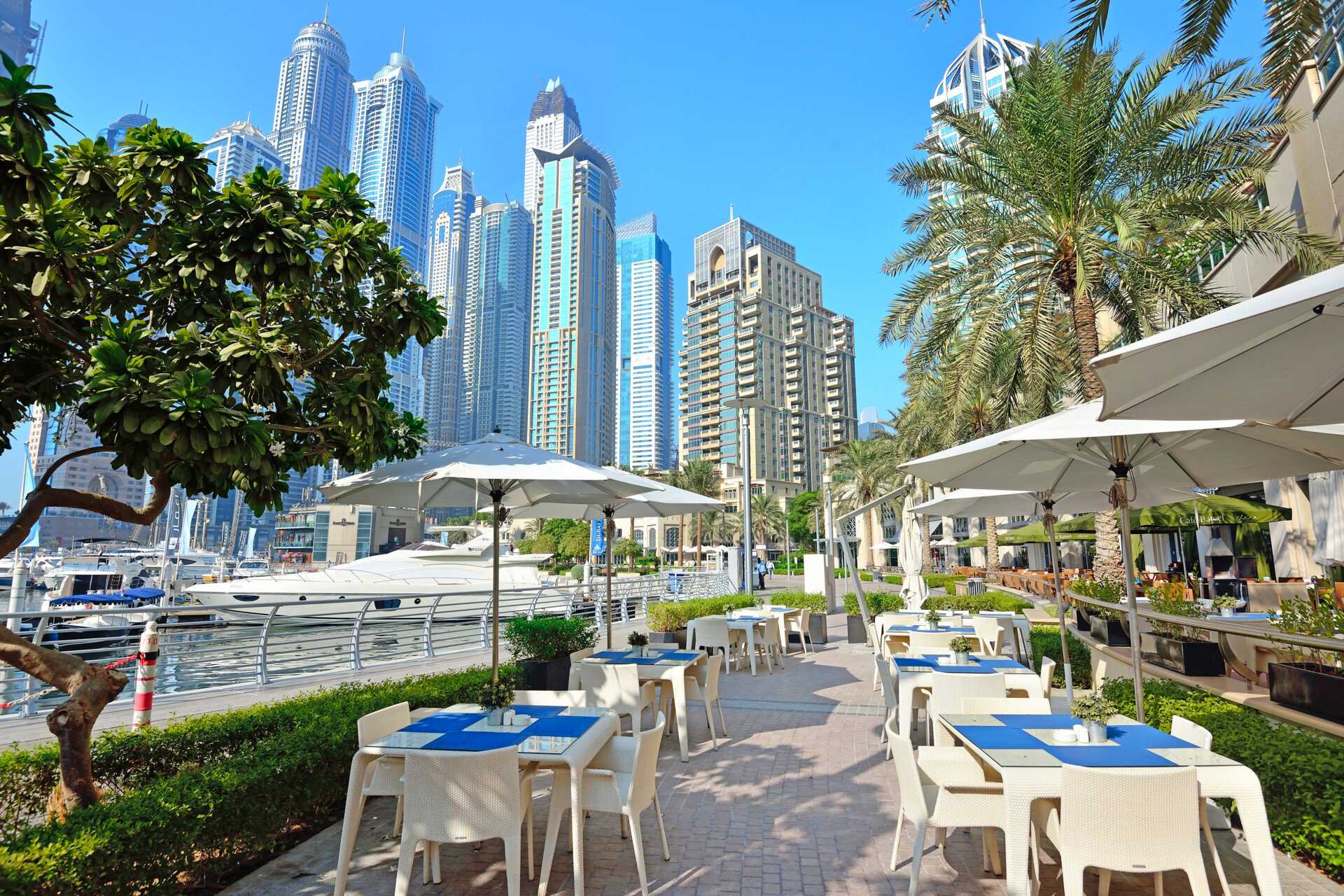 Dubai Marina i Jumeirah Beach, De Forenede Arabiske Emirater.