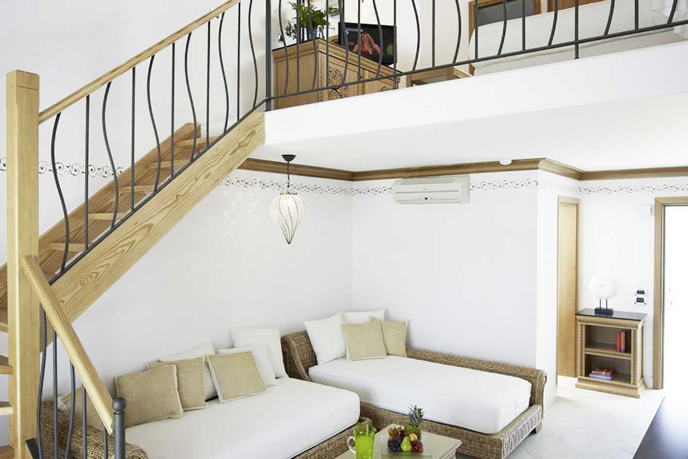 Familie-værelse på etage på Blue Domes Resort & Spa Mitsis Hotels i Kos, Grækenland.