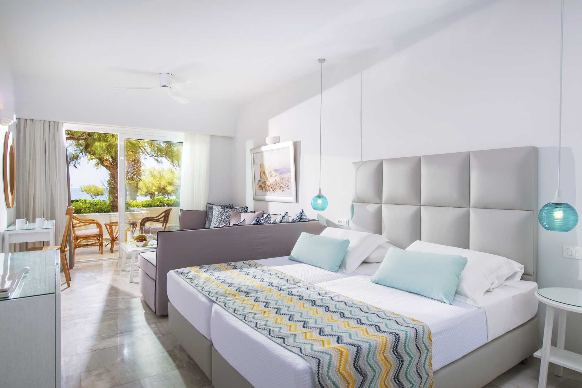 Familie-værelser på Hoteller Rethymno Palace i Rethymnon på Kreta, Grækenland.