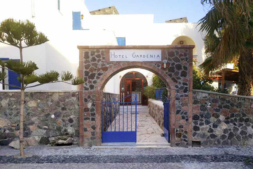 hotel Gardenia på Santorini, Grækenland.