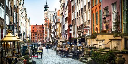 Hyggelige gader i Mariacka i Gdansk, Polen.