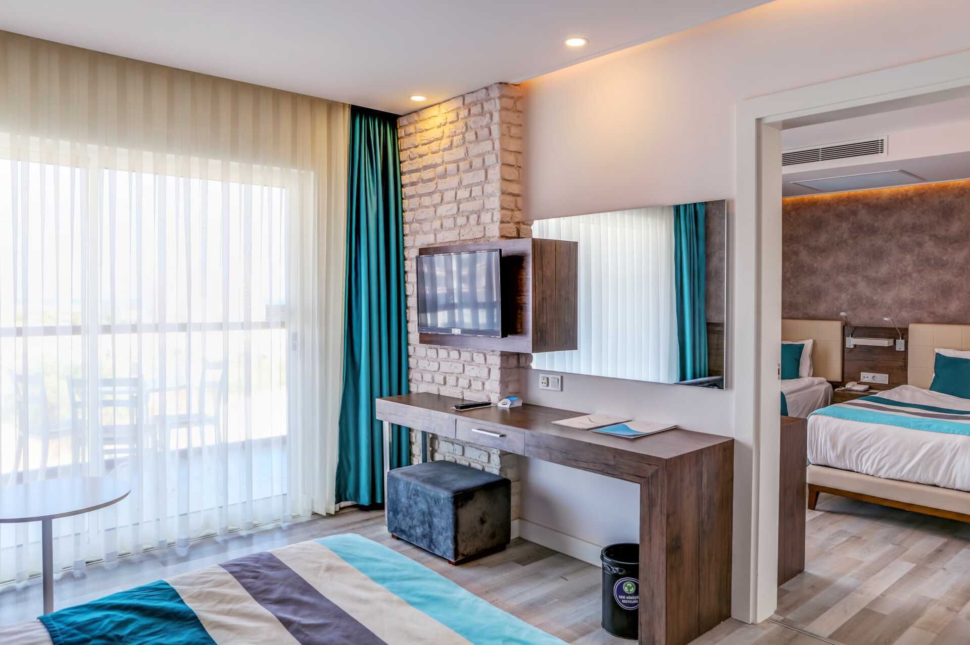 Familie-værelser på hoteller Apollo Mondo Family Gold Island i Alanya, Tyrkiet.