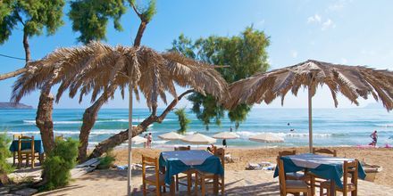 Stranden ved hotel Kato Stalos Mare på Kreta, Grækenland.