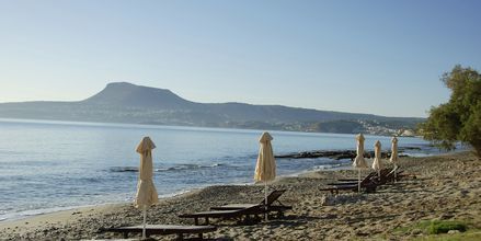 Stranden ved Kiani Beach Resort, Kalives, Kreta.