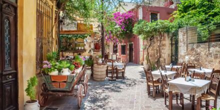 Charmerende restaurant i Chania by på Kreta.