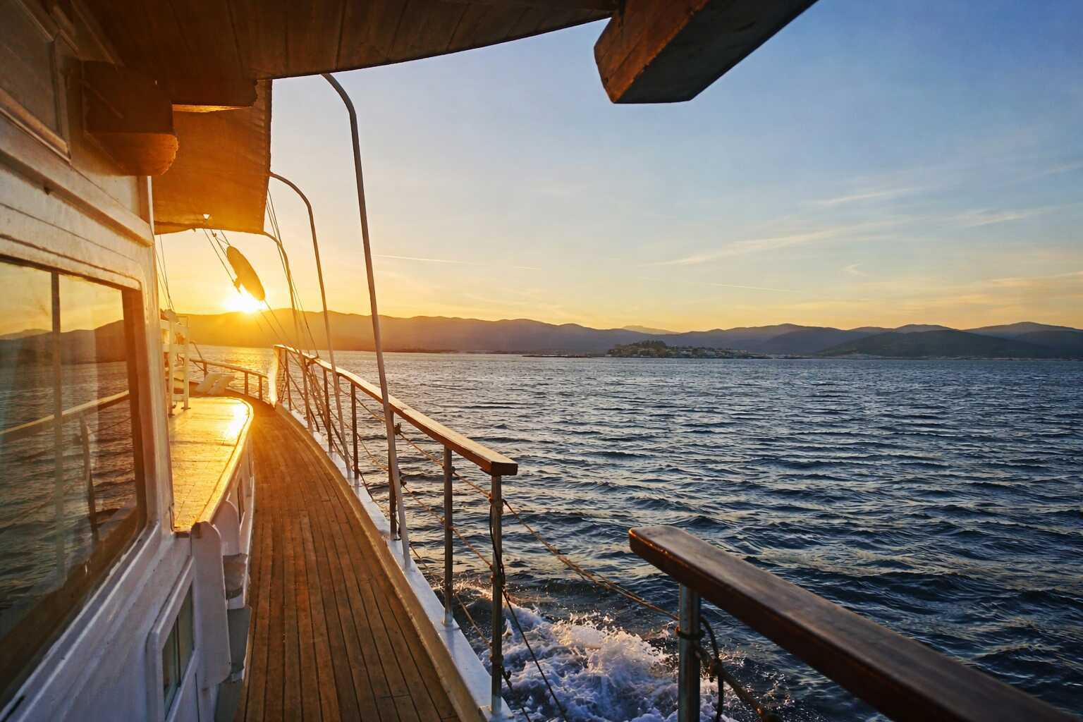 Krydstogt i solnedgangen