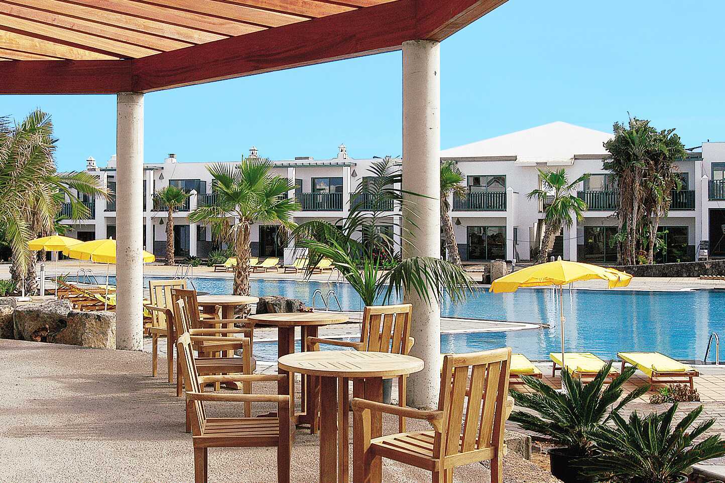 Poolrestaurant ved Las Marismas på Fuerteventura, De Kanariske Øer.