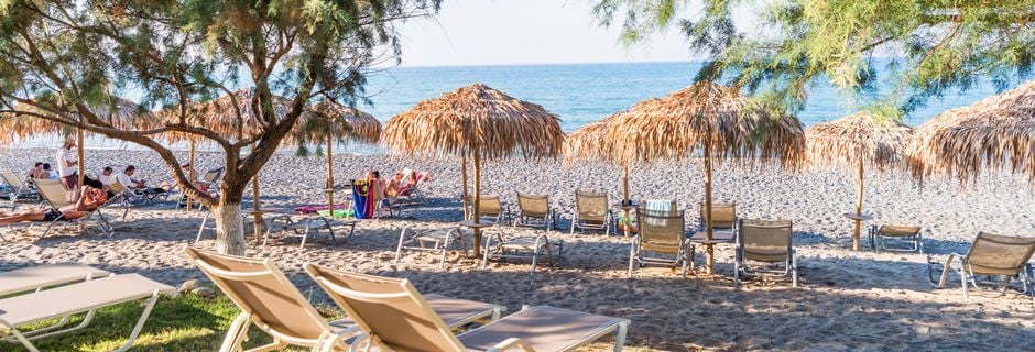 Stranden i Maleme på Kreta, Grækenland.