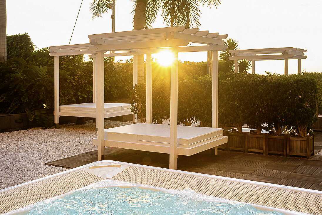 Relaxområde på Marina Suites i Puerto Rico på Gran Canaria.