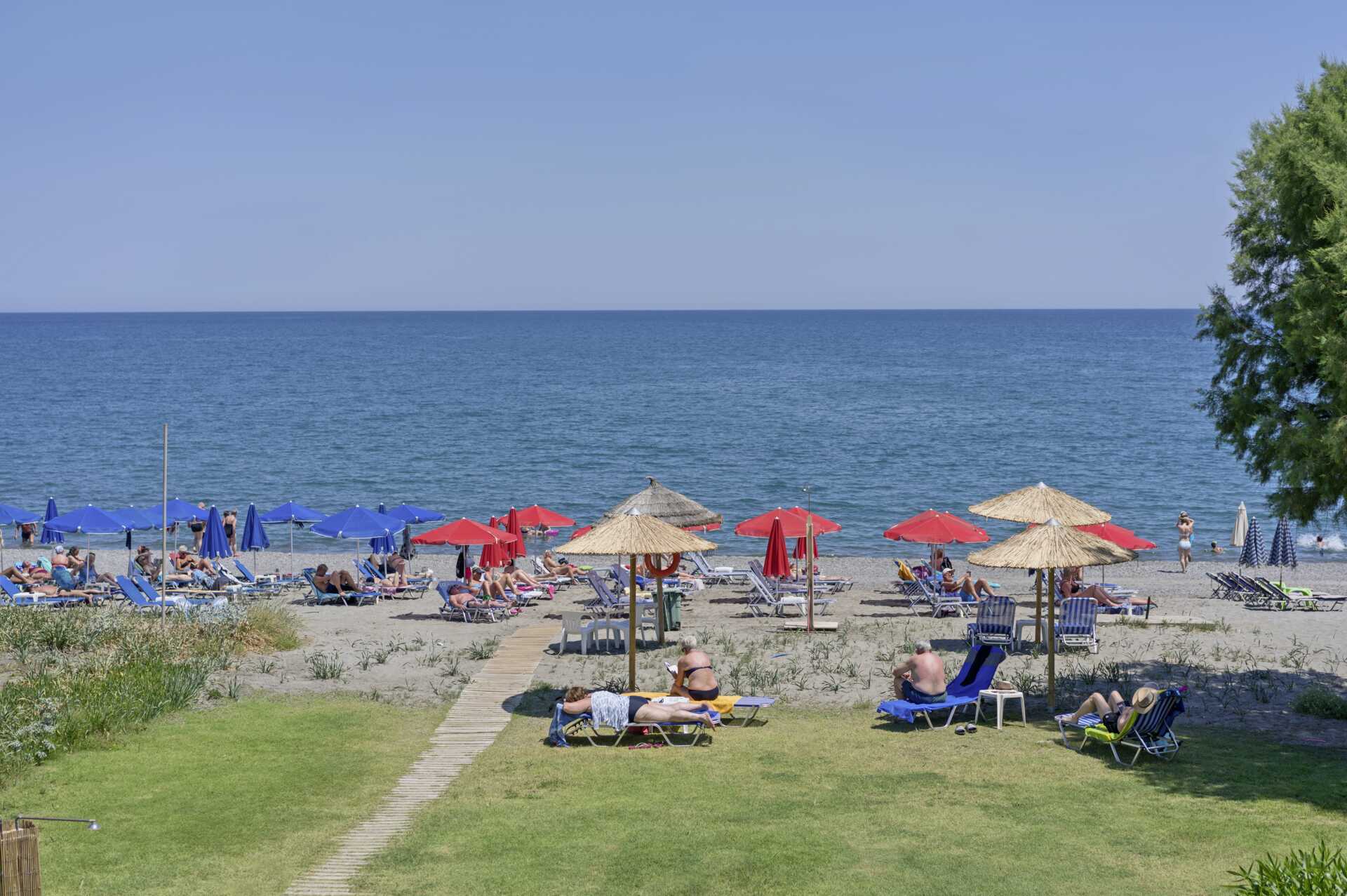 Stranden udenfor Hotel Mary i Platanias, Kreta.