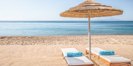 Stranden ved Mitsis Blue Domes Resort & Spa på Kos i Grækenland.