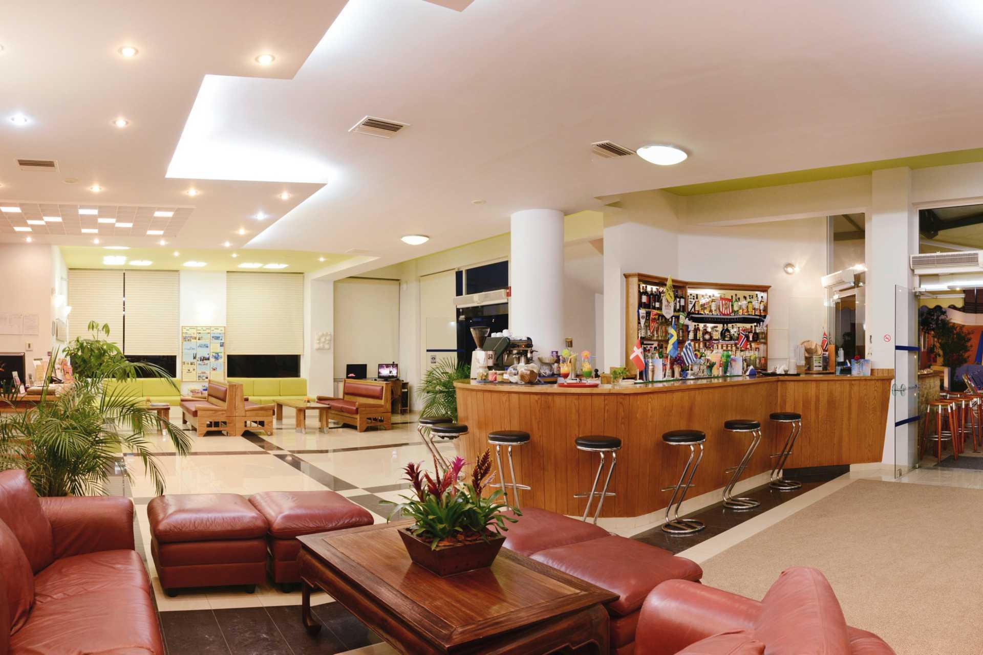 Receptionen på Hotel Pegasus på Kreta, Grækenland.